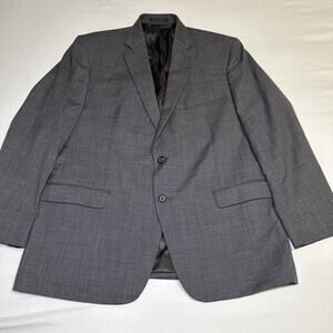 Lauren Ralph Lauren Mens Blazer 44R Gray Wool Sport Coat Suit Jacket 2 Button